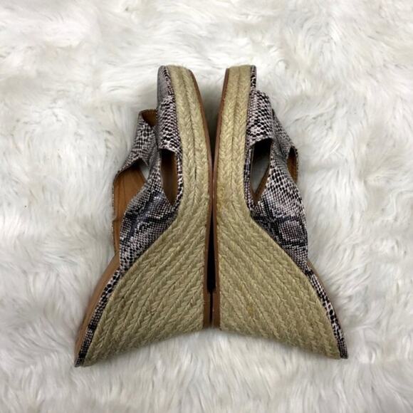 Kelsi Dagger 9 Womens Snake Print Cross Strap Slip-on Espadrille Wedge Sandals - Picture 7 of 7